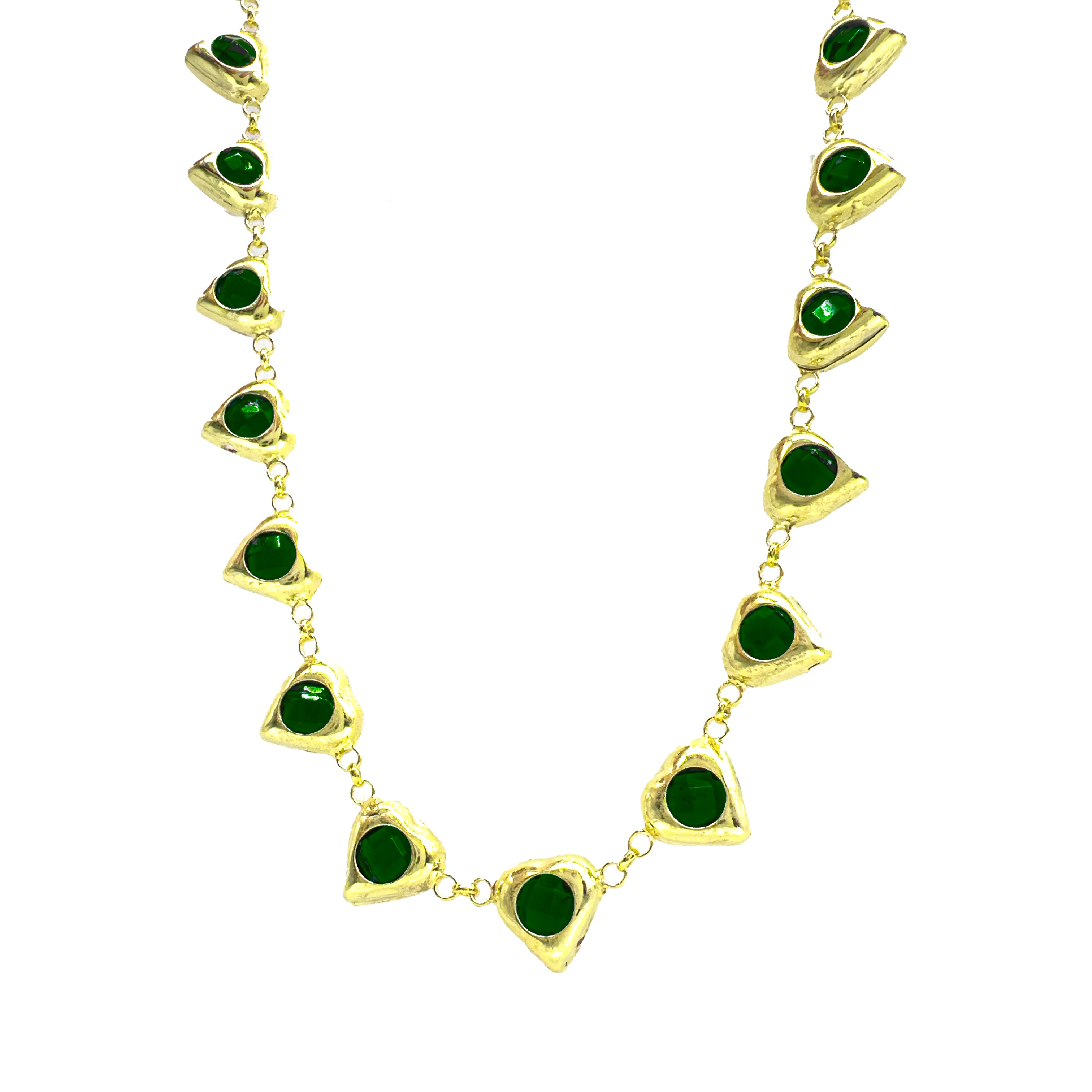 Renkli Taşlı Heart Kolye