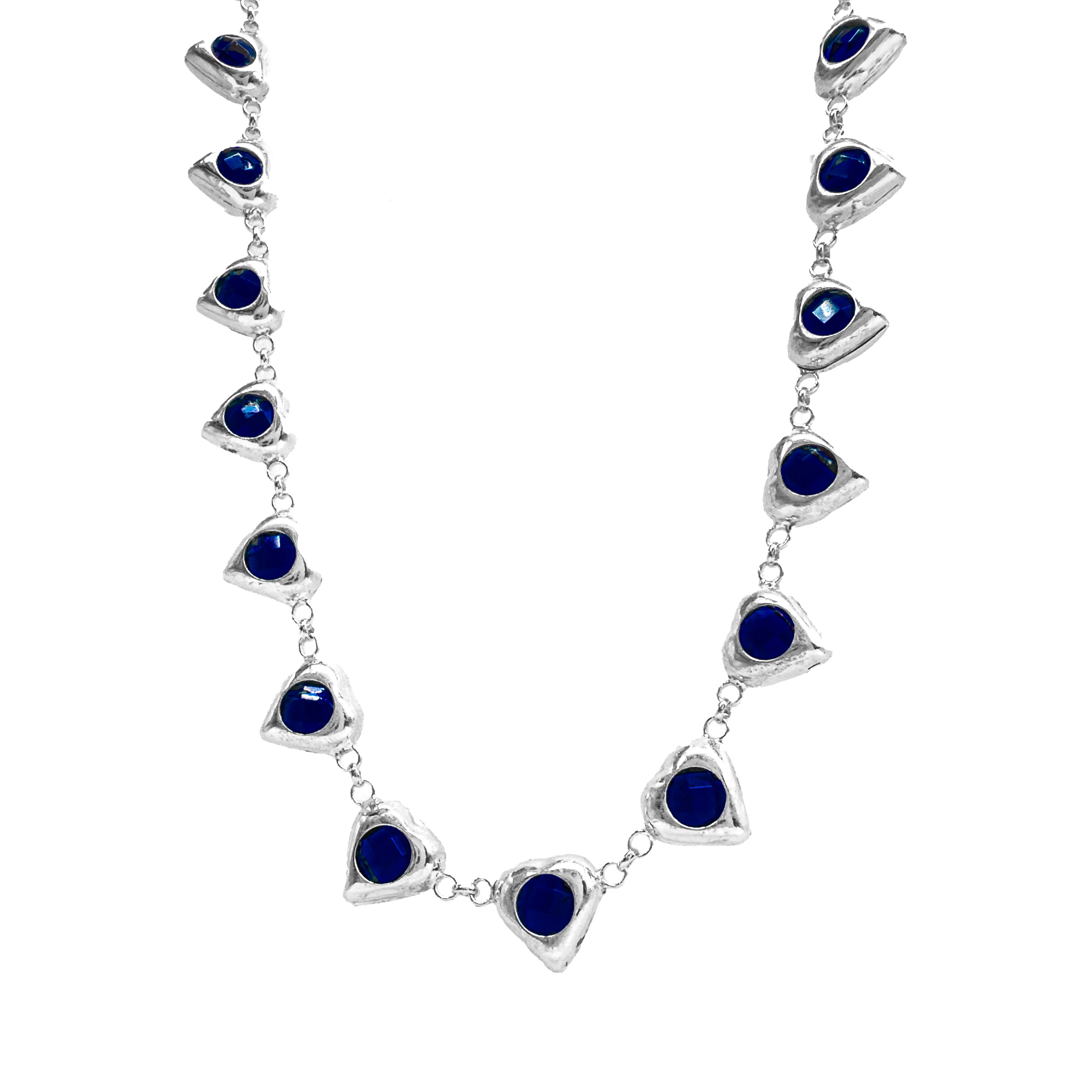 Renkli Taşlı Heart Kolye