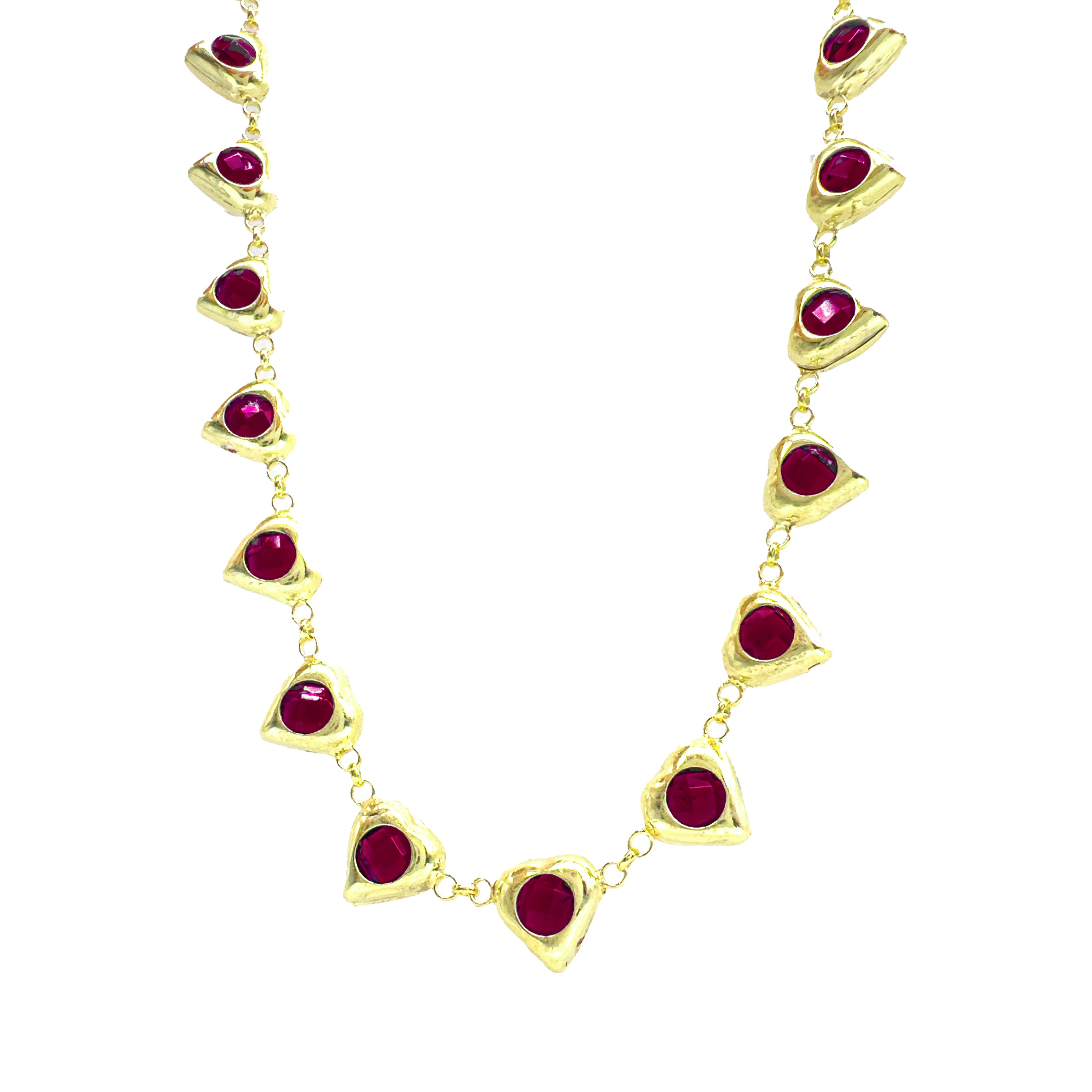 Renkli Taşlı Heart Kolye