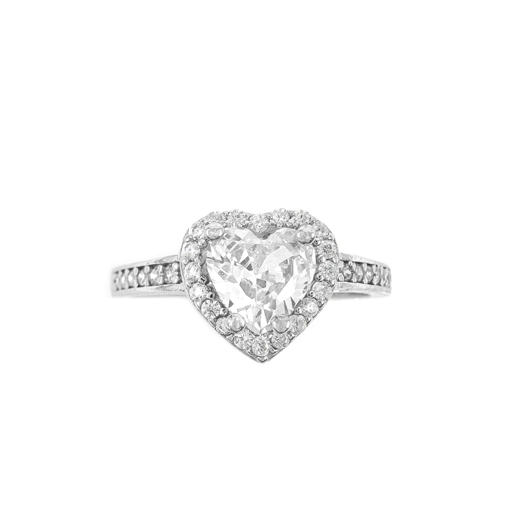 Yanları Taşlı Kalp Yüzük