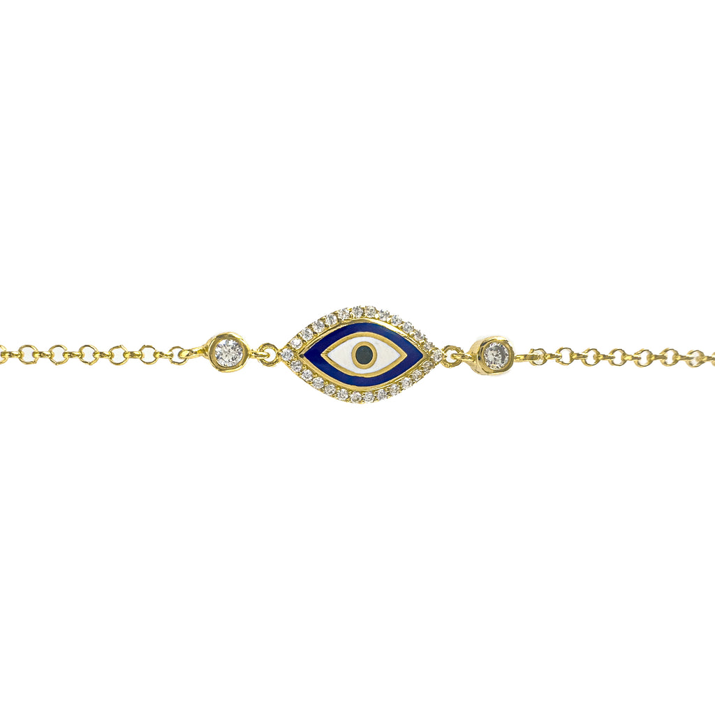 Navy Stone Evil Eye Bracelet