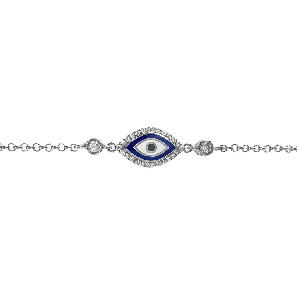 Navy Stone Evil Eye Bracelet