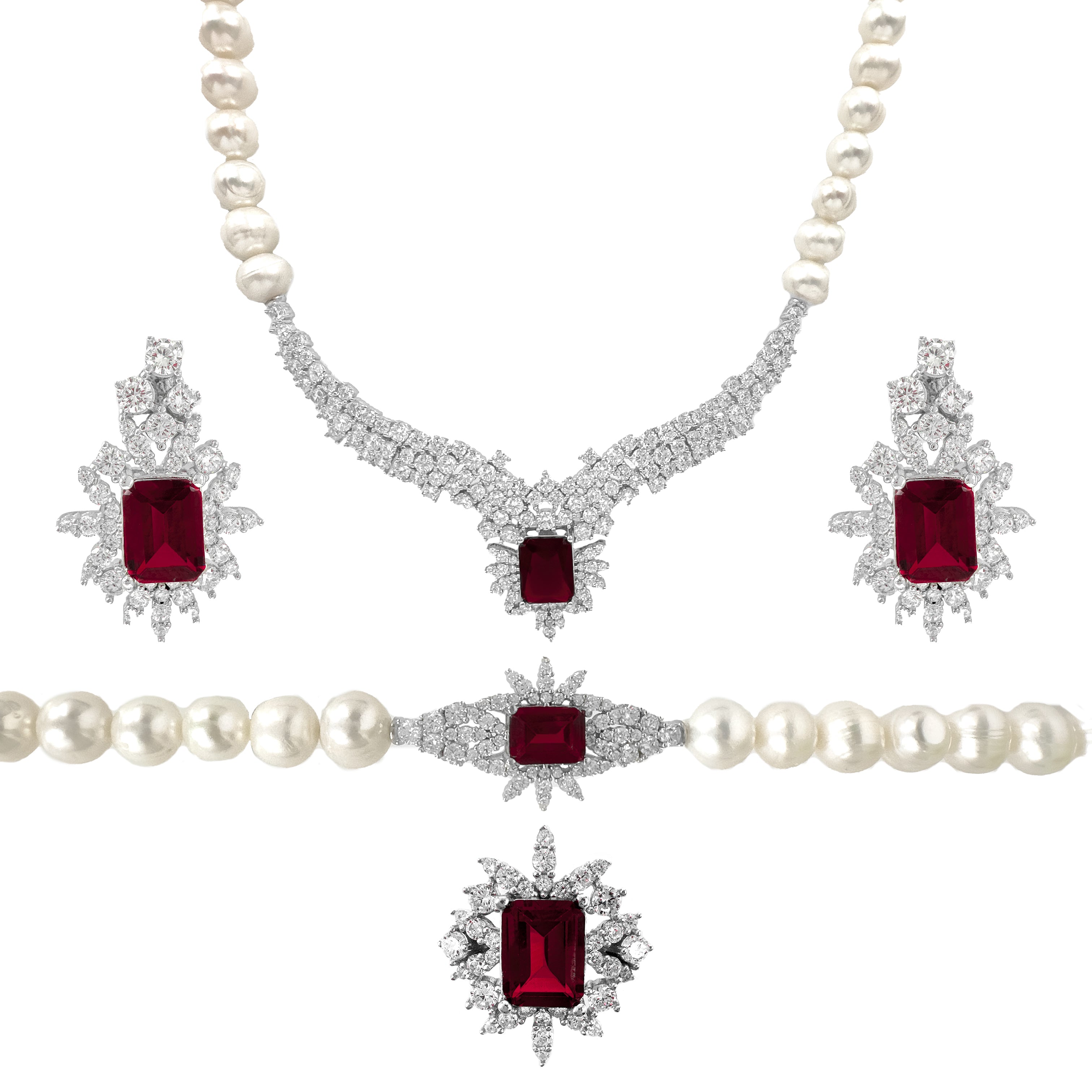 İncili Emerald Gece Seti