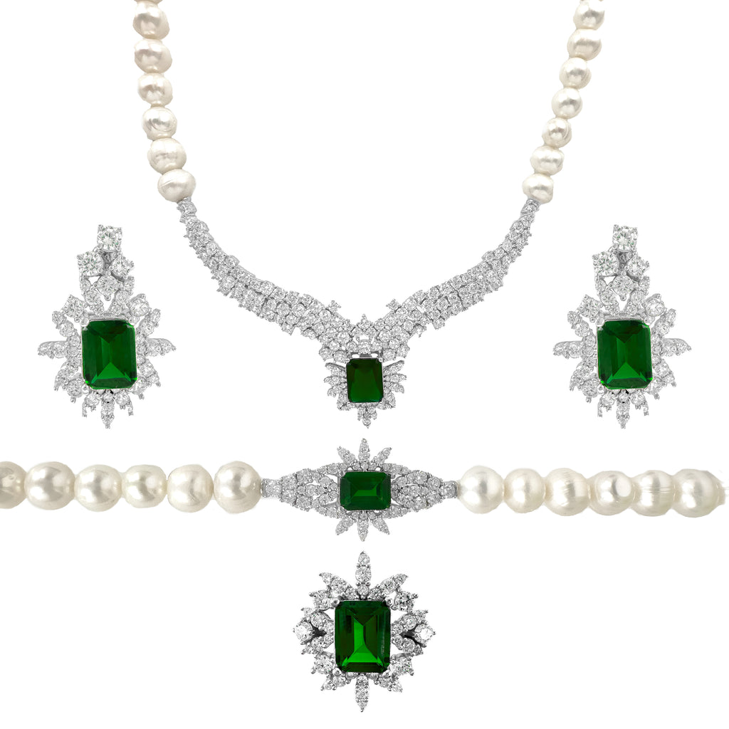 İncili Emerald Gece Seti