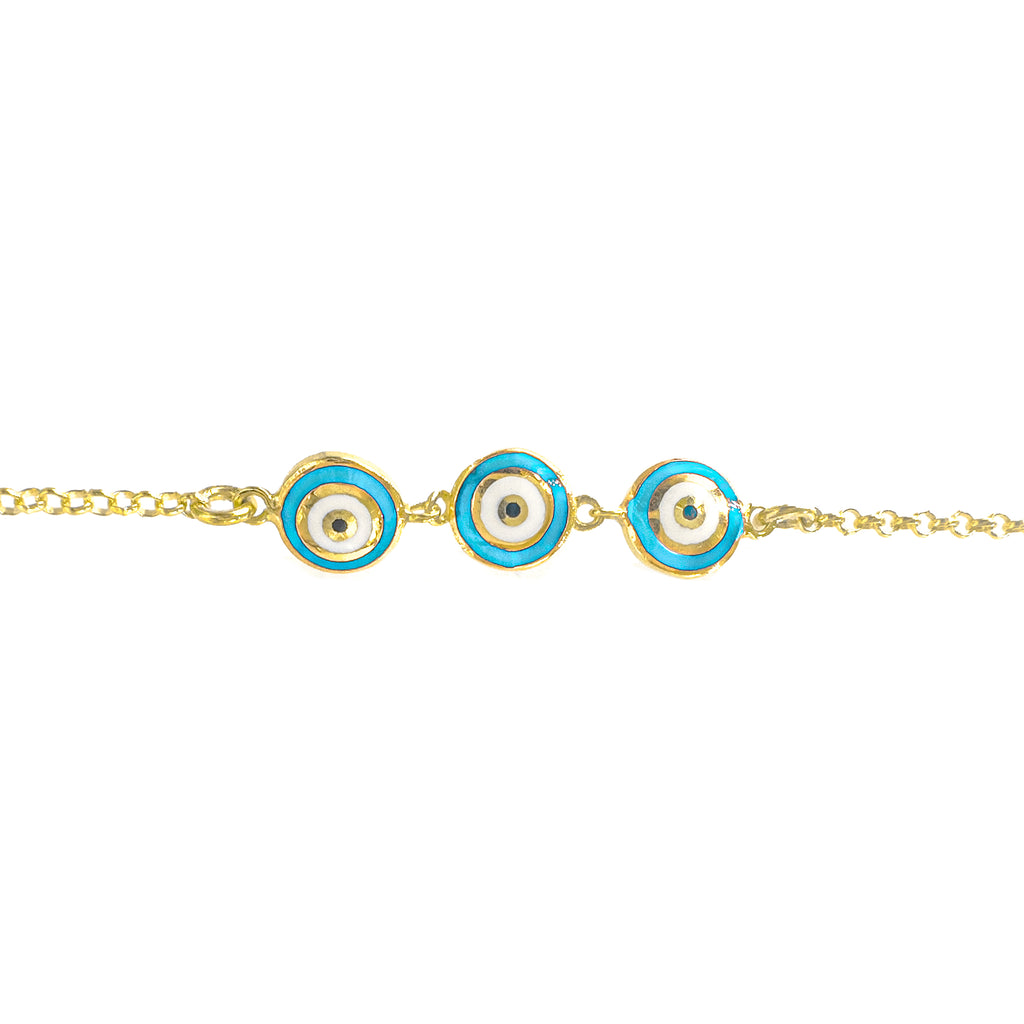 Doppelseitiges dreifaches Nazar-Armband