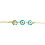 Double-Sided Triple Evil Eye Bracelet