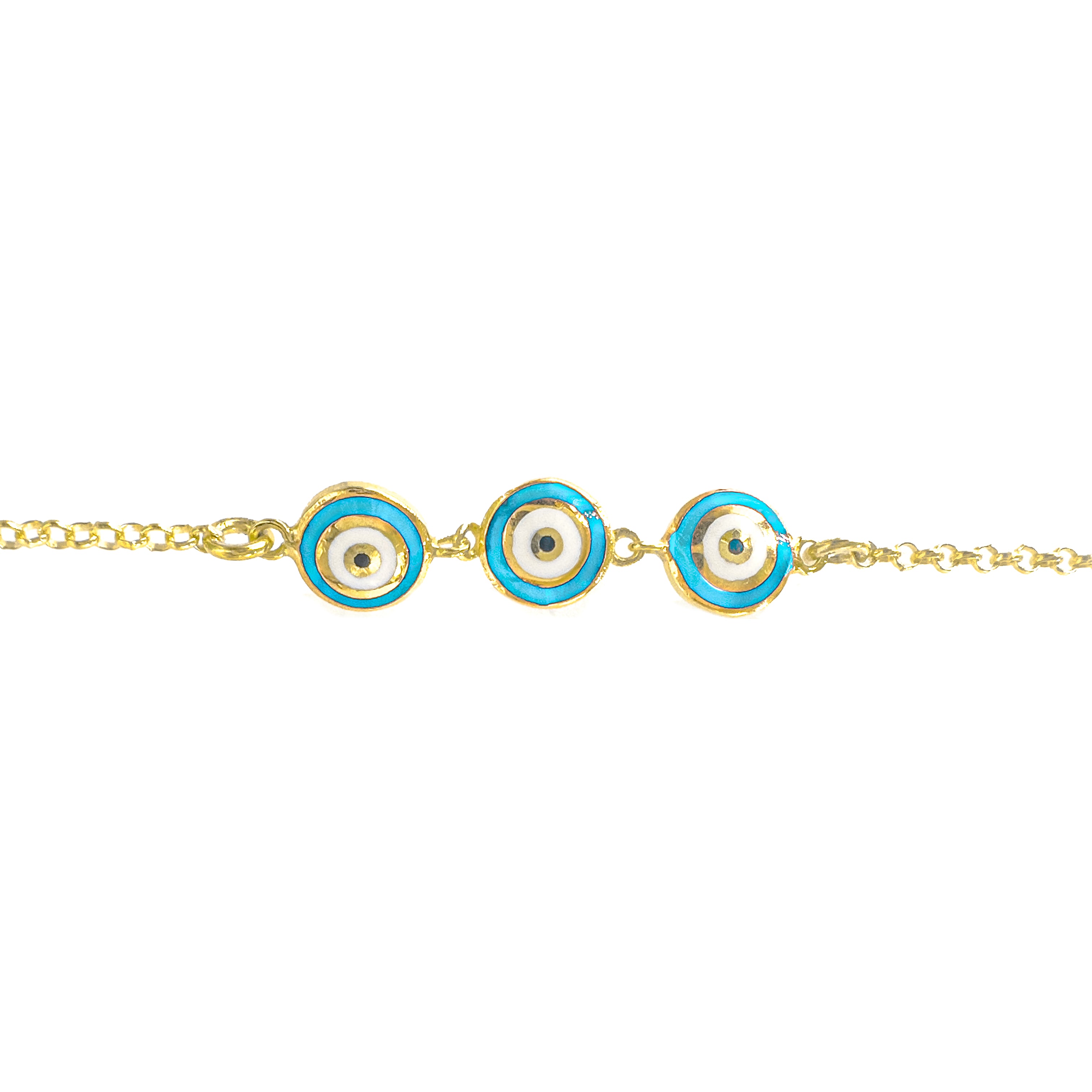 Double-Sided Triple Evil Eye Bracelet