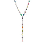 Damla Model Renkli Taşlı Y Kolye