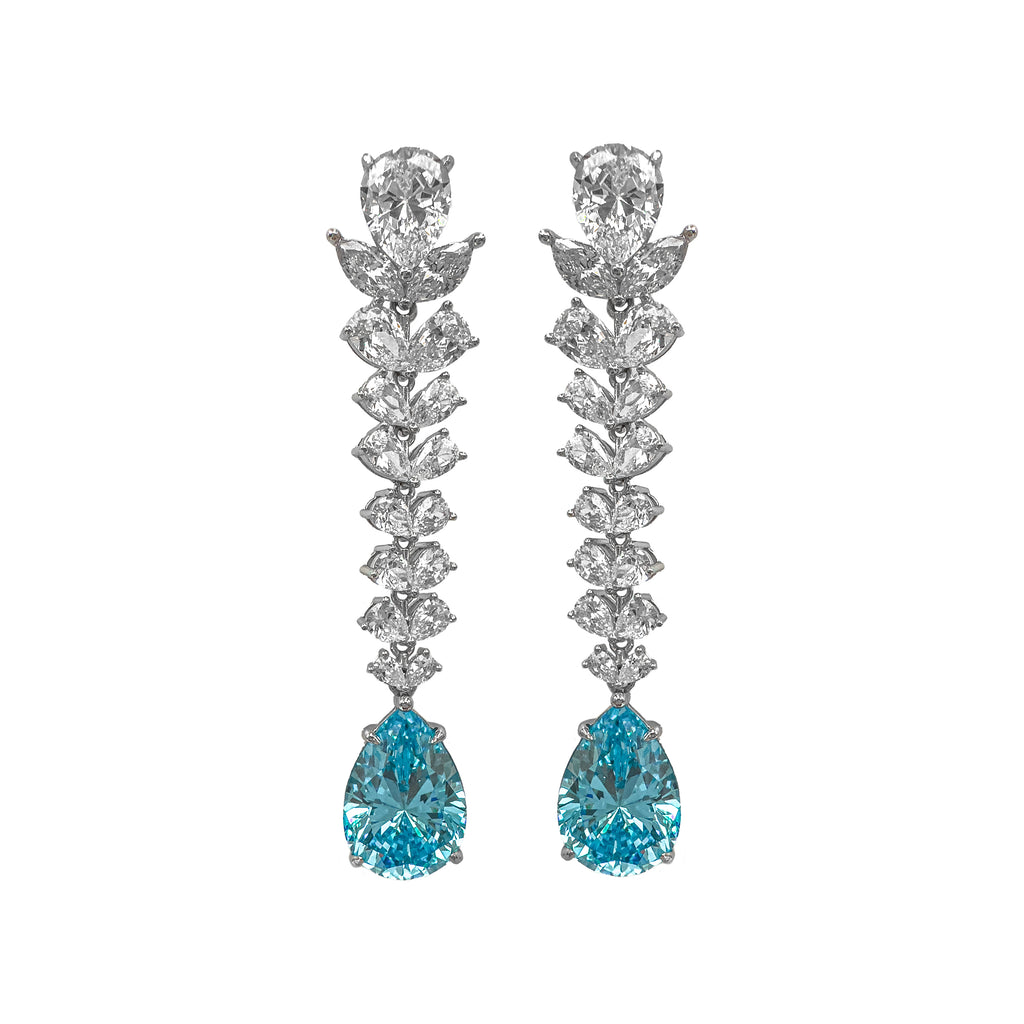 Blue Stone Dangle Drop Earrings
