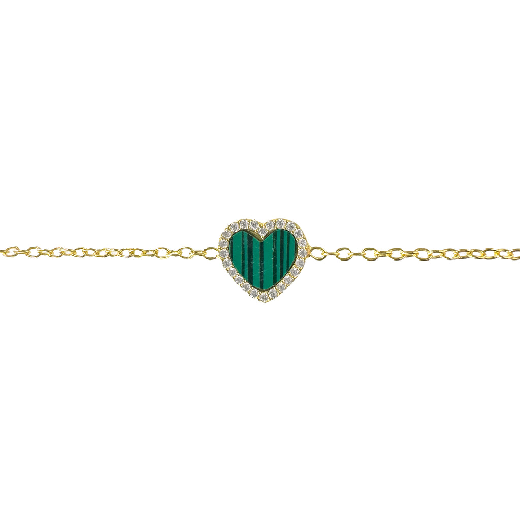 Armband mit Herz und Malachit