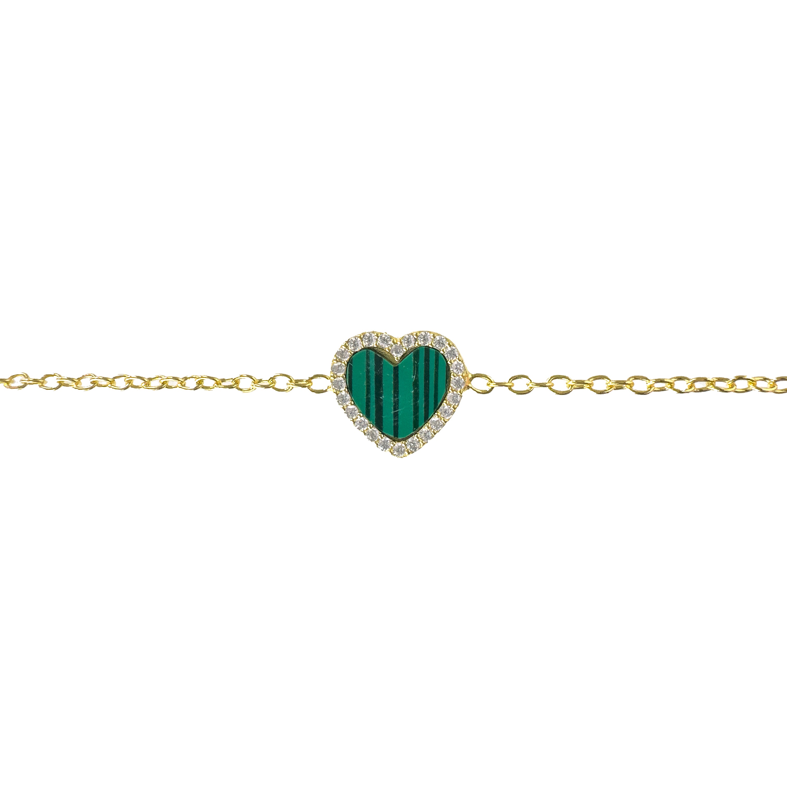 Armband mit Herz und Malachit