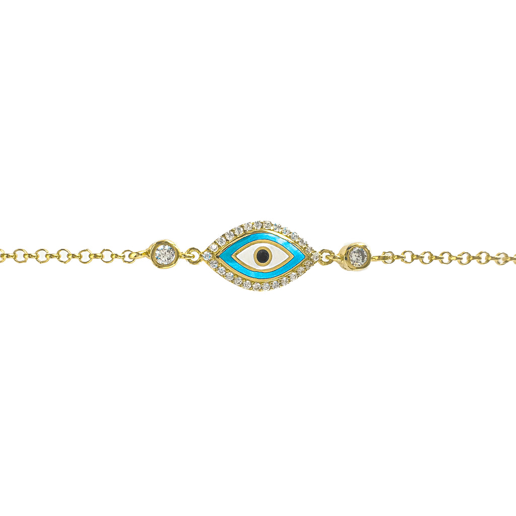 Navy Stone Evil Eye Bracelet