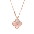 Mother of Pearl Clover Necklace with Stone in the Middle