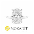 Mozanit Taşlı Uzun Oval Tektaş Yüzük