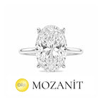 Mozanit Taşlı Uzun Oval Tektaş Yüzük