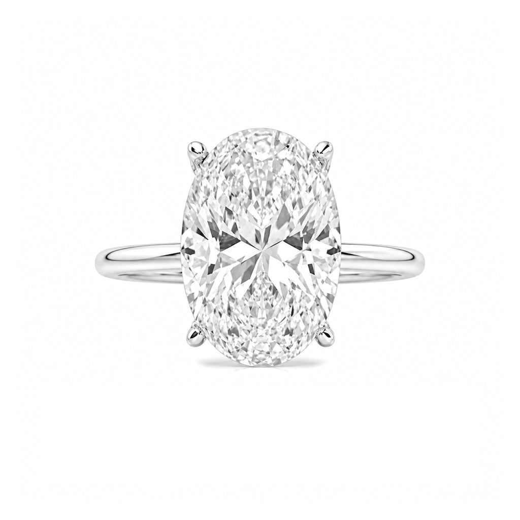 Stone-Set Long Oval Solitaire Ring