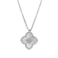 Mother of Pearl Clover Necklace with Stone in the Middle