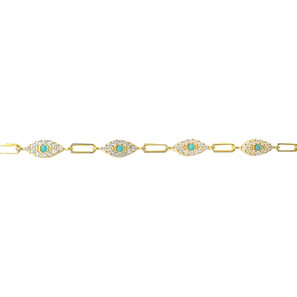 Blaues Steinauge-Armband