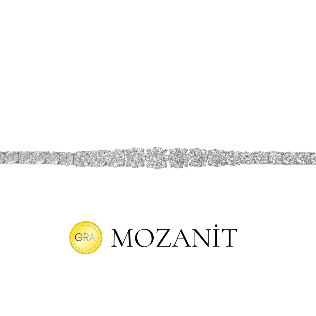 Mozanit Taşlı Süzme Suyolu Bileklik