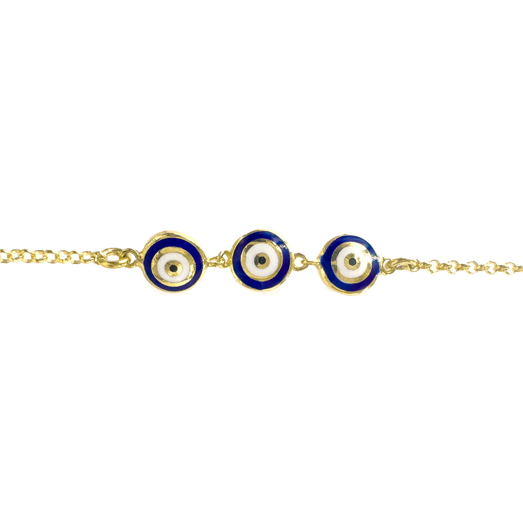 Doppelseitiges dreifaches Nazar-Armband