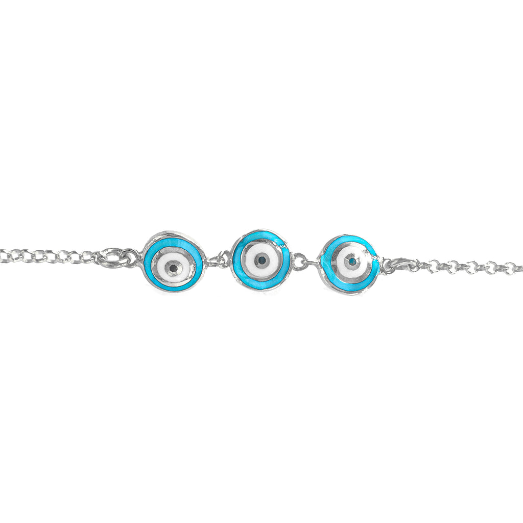 Doppelseitiges dreifaches Nazar-Armband