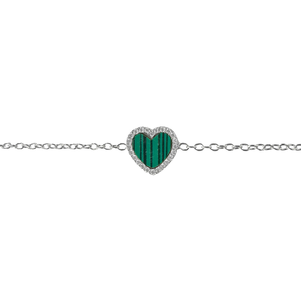 Armband mit Herz und Malachit