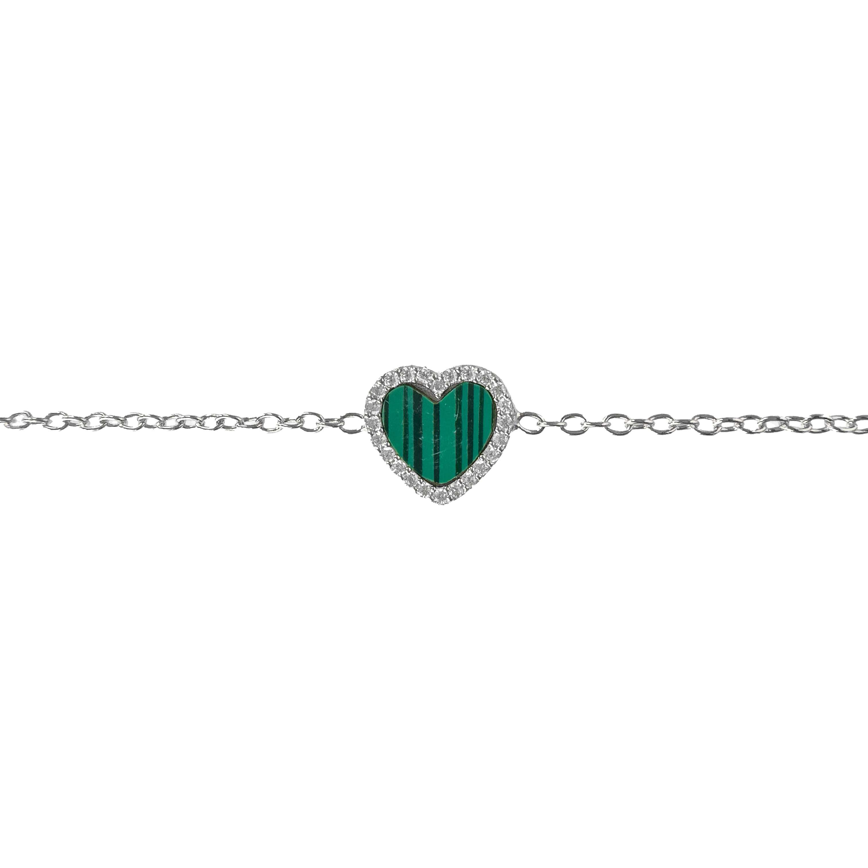 Armband mit Herz und Malachit