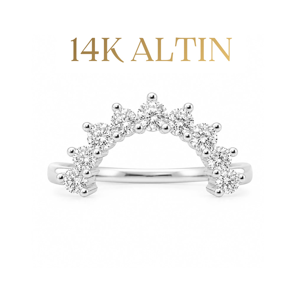 14K Half Moon Stacking Yüzük
