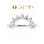 14K Half Moon Stacking Yüzük