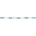 Blue Enamel Evil Eye Paper Clip Bracelet