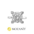 Üç Karat Mozanit Tektaş Yüzük