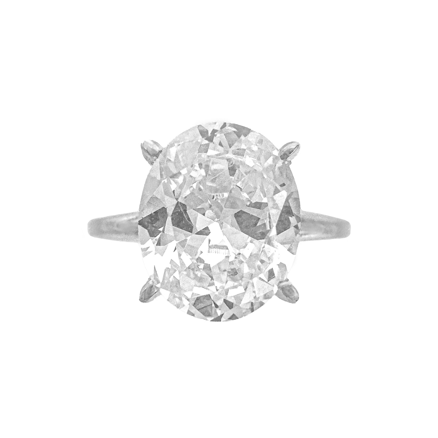 14K Dört Karat Oval Yüzük