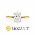 İki Karat Mozanit Oval Yüzük