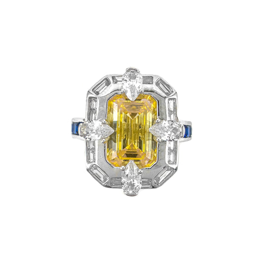 Yellow Baguette Stone Ring