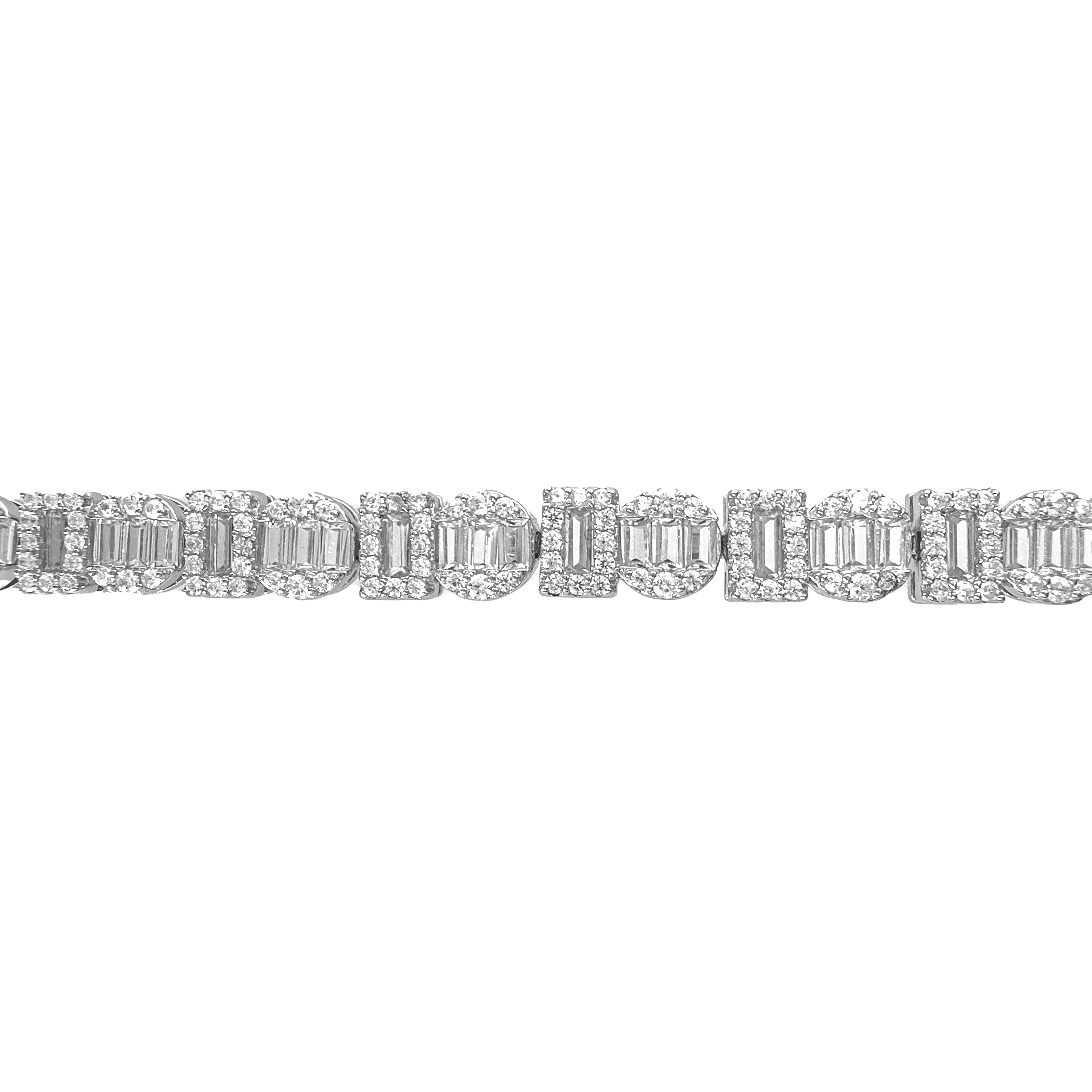 Armband mit Baguette- und runden Steinen