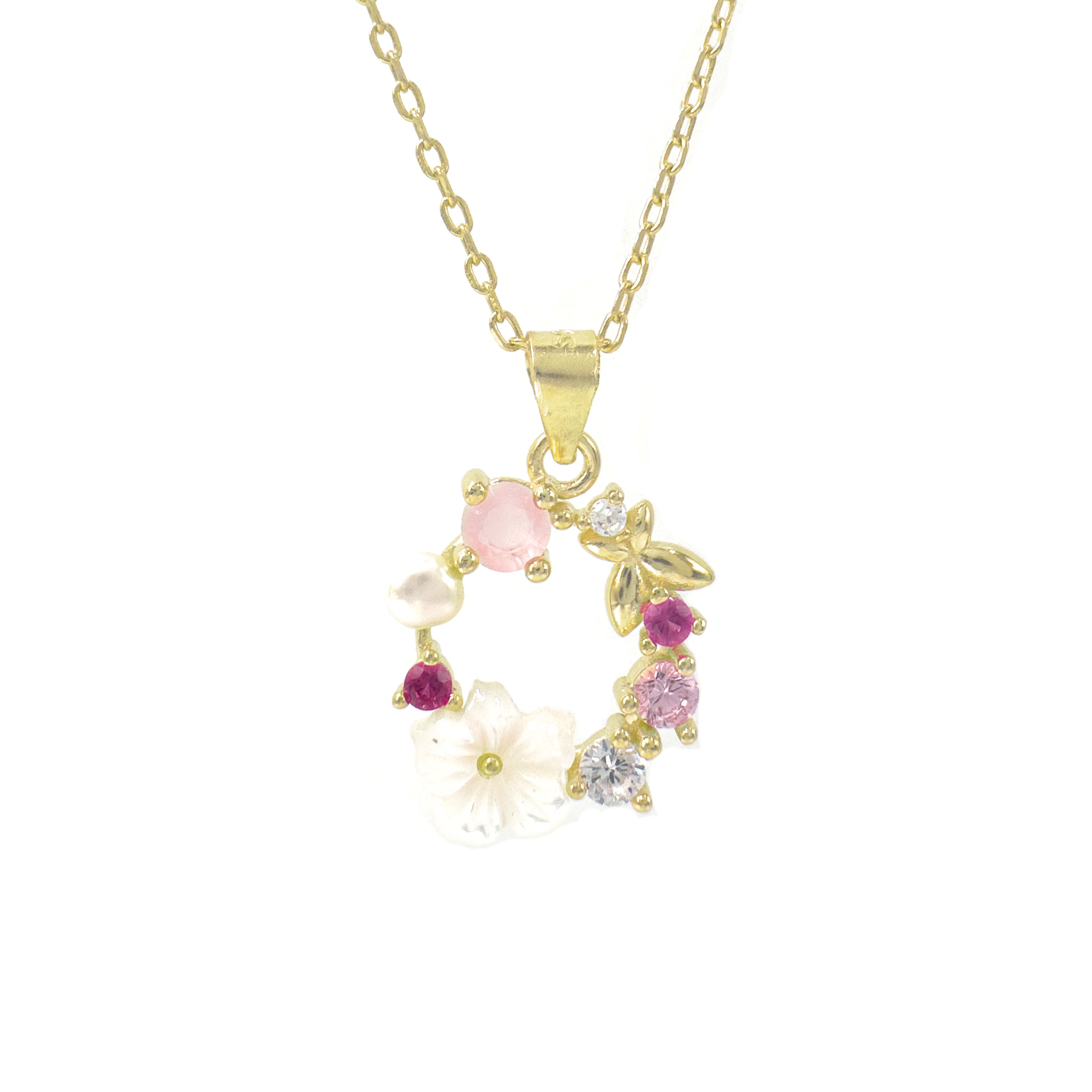 Perlmuttfarbene Blumenkette