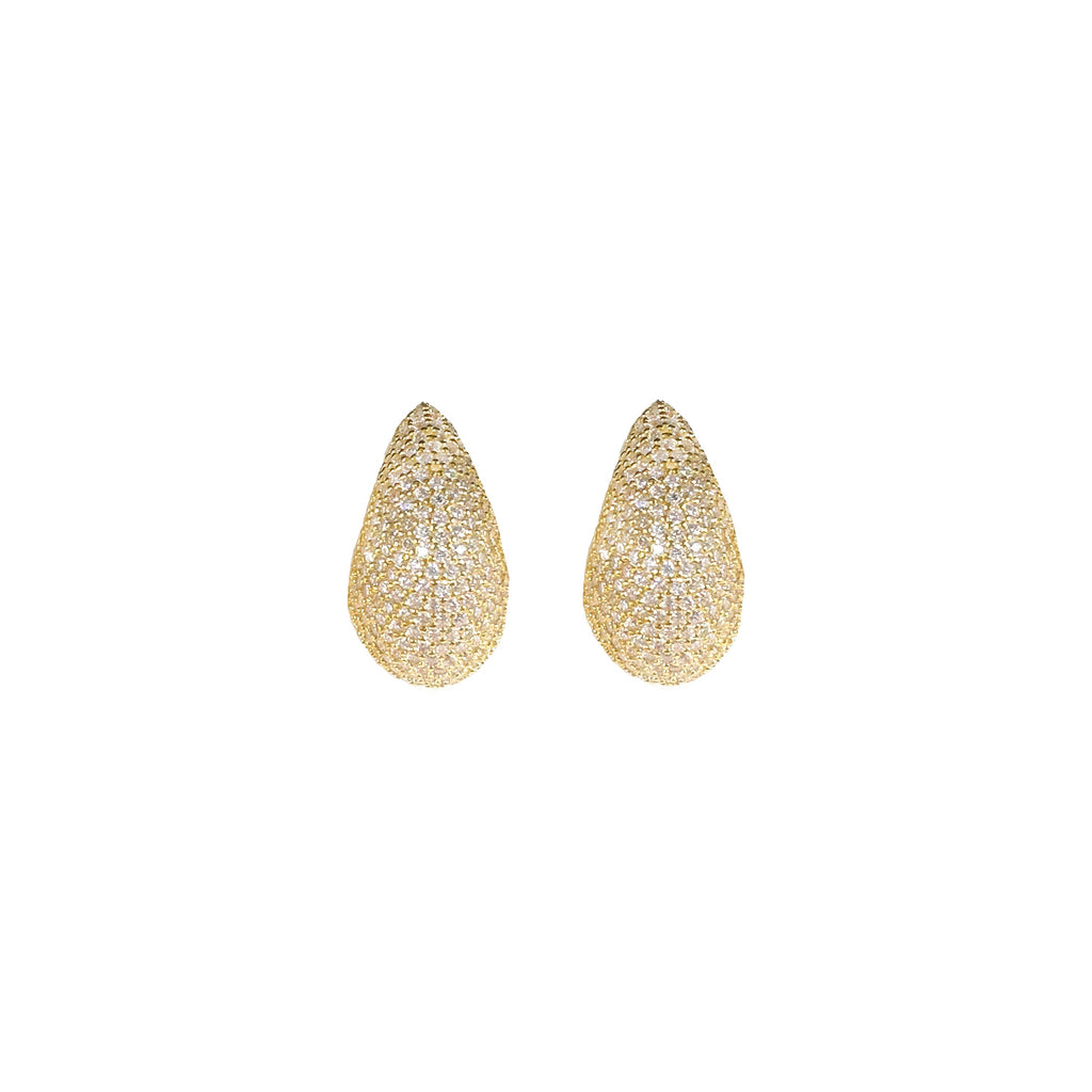 Small Size Stone Pear Earrings