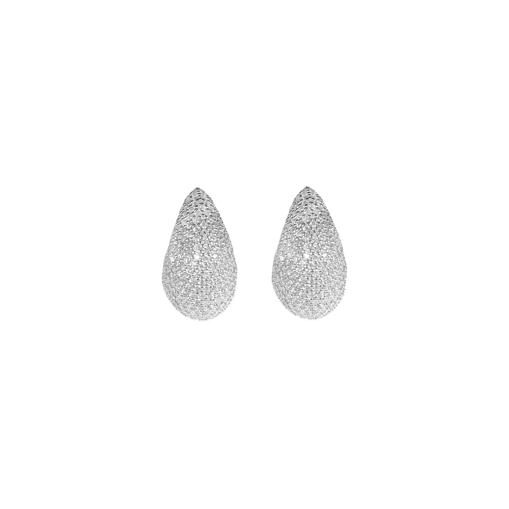 Small Size Stone Pear Earrings