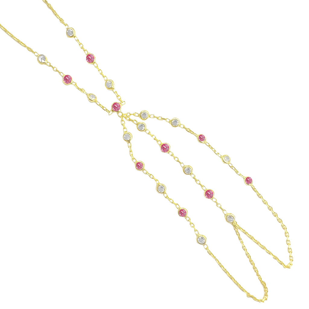 Chole Crystal Fuchsia Stone Finger Bracelet