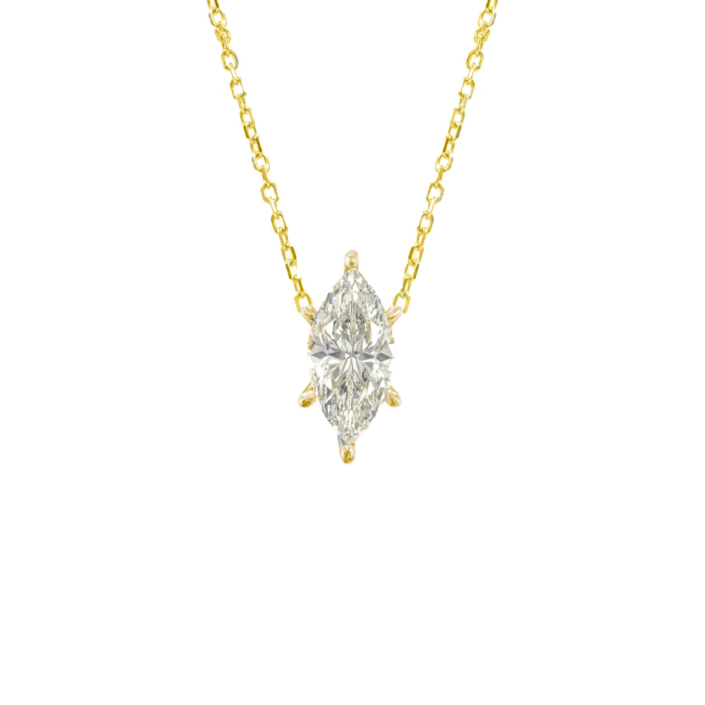 G-Color Marquise Necklace with Stone Setting