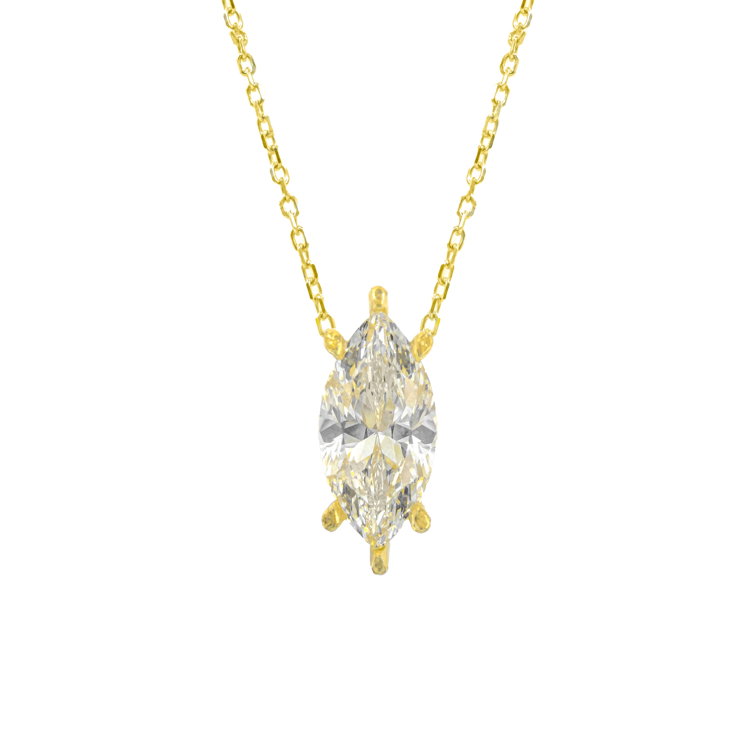 Taşlı Montür Uzun G-Color Markiz Kolye