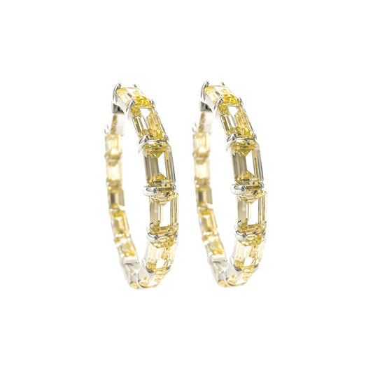 Yellow Stone Baguette Earring