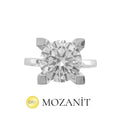 Dört Karat Mozanit Tektaş Yüzük