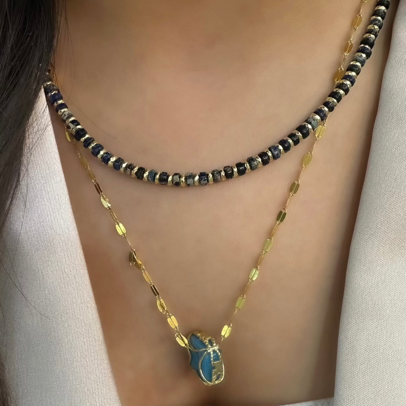 Naturstein-Halskette