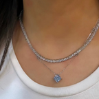 Blue Mozanit Dörtgen Kolye