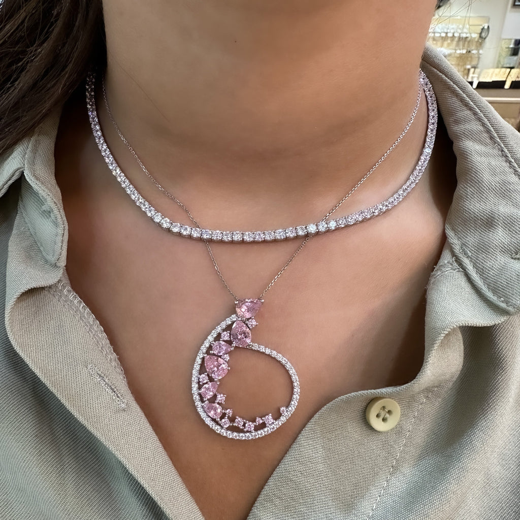 Pink Stone Design Necklace