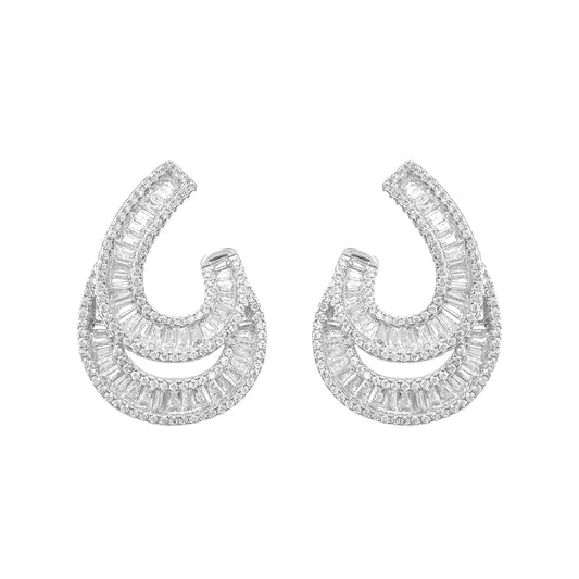 Baguette Double J Earrings