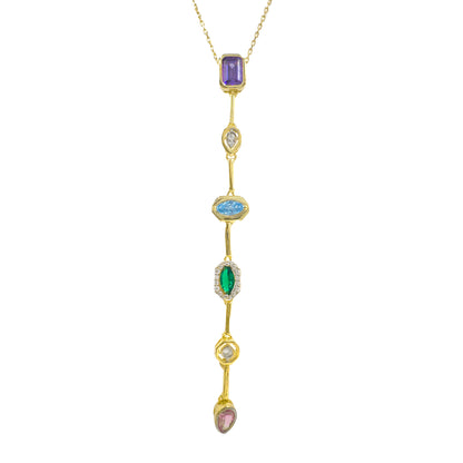 Stick Colored Stone Necklace