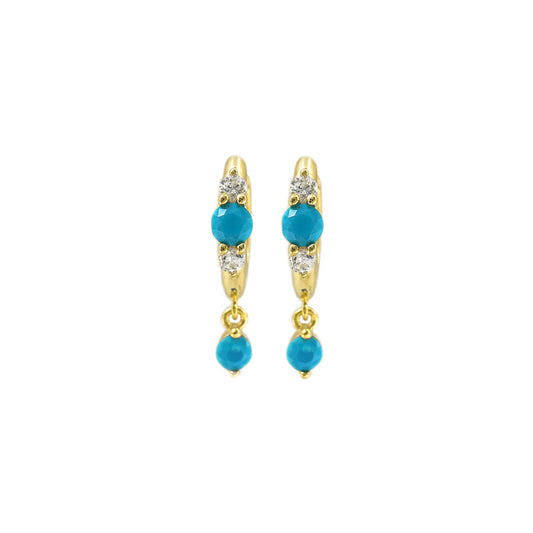 Hoop Earrings with Blue Stones