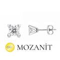0.80 Karat Mozanit Tektaş Küpe